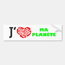 J'aime mA Planete Adhésif Pour Voiture