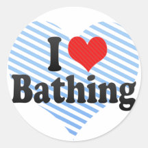 J'aime me baigner autocollants ronds