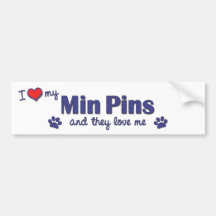 J'aime mes goupilles minimum (les chiens multiples adhésifs pour voiture
