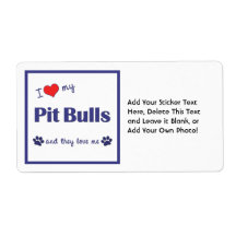J'aime mes pitbulls (les chiens multiples) étiquette d’expédition