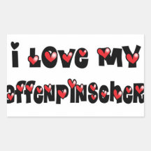 J'aime mon Affenpinscher Sticker En Rectangle