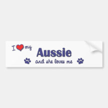 J'aime mon australien (le chien femelle) adhésif pour voiture
