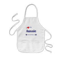 J'aime mon australien (le chien femelle) tabliers