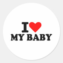 J'aime mon bébé adhésif rond