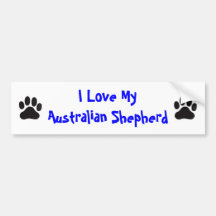 J'aime mon berger australien autocollant pour voiture