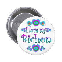 J'aime mon Bichon Badge Avec Épingle