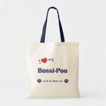 J'aime mon Bossi-Poo (le chien masculin) Sacs En Toile