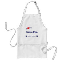 J'aime mon Bossi-Poo (le chien masculin) Tabliers