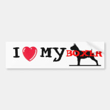 J'aime mon boxeur adhésifs pour voiture