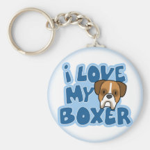 J'aime mon boxeur Keychain Porte-clé
