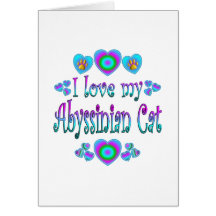 J'aime mon chat abyssinien cartes de vœux
