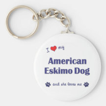 J'aime mon chien esquimau américain (le chien feme porte-clefs