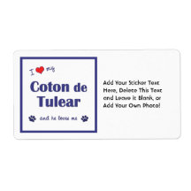 J'aime mon coton de Tulear (le chien masculin) Étiquettes D’expédition