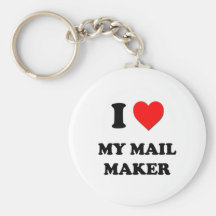 J'aime mon fabricant de courrier porte-clés