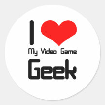 J'aime mon geek de jeu vidéo adhésifs