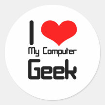 J'aime mon geek d'ordinateur autocollants