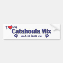 J'aime mon mélange de Catahoula (le chien masculin Autocollant Pour Voiture