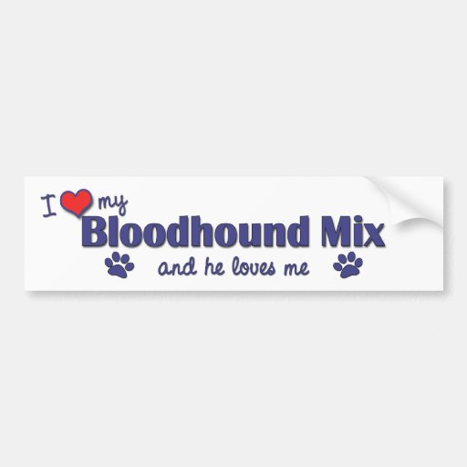 J'aime mon mélange de limier (le chien masculin) autocollant pour voiture
