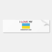 J'aime mon papa ukrainien autocollant pour voiture