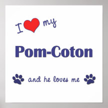 J'aime mon Pom-Coton (le chien masculin) Poster