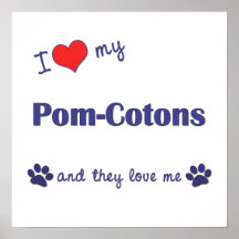 J'aime mon Pom-Cotons (les chiens multiples) Posters