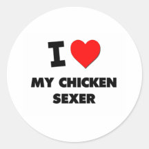 J'aime mon poulet Sexer Adhésif