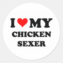J'aime mon poulet Sexer Adhésif