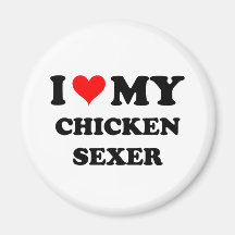J'aime mon poulet Sexer Magnets Pour Réfrigérateur