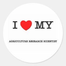 J'aime mon SCIENTIFIQUE de RECHERCHES d'AGRICULTUR Adhésif Rond