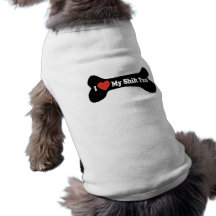 J'aime mon Shih Tzu - os de chien Manteaux Pour Chien