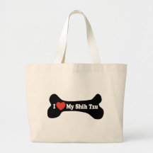 J'aime mon Shih Tzu - os de chien Sac En Toile