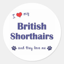 J'aime mon Shorthairs britannique (les chats multi Adhésif