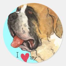 J'aime mon St Bernard Adhésifs