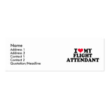 J'aime mon steward (hôtesse de l'air) cartes de visite professionnelles