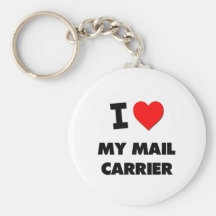 J'aime mon transporteur de courrier porte-clefs
