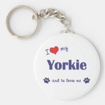 J'aime mon Yorkie (le chien masculin) Porte-clefs