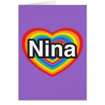 J'aime Nina. Je t'aime Nina. Coeur Carte De Vœux