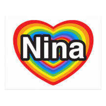 J'aime Nina. Je t'aime Nina. Coeur Carte Postale