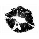 J'aime Paris Lips Post Card