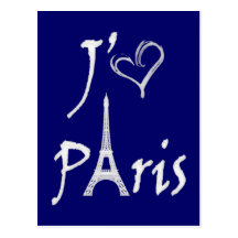 j'aime Paris Post Cards