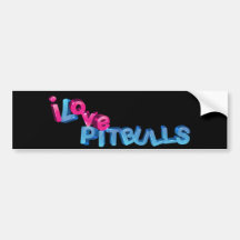 J'aime Pitbulls dans 3D Autocollants Pour Voiture