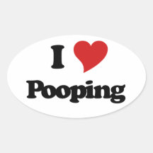 J'aime Pooping Sticker Ovale