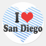 J'aime San Diego Autocollants Ronds