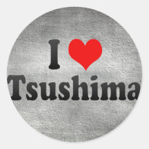 J'aime Tsushima, Japon. Aisuru Tsushima, Japon Autocollants Ronds