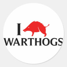 J'aime Warthogs Adhésifs Ronds