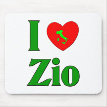 J'aime Zio (l'oncle italien) Tapis De Souris