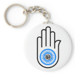 Jainism Symbol Hand and Wheel Reading Ahimsa Keychains