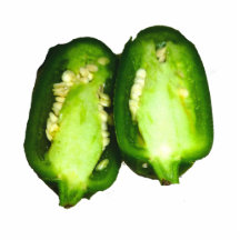 Jalapeno Pepper Two halves green pepper design Cut Out
