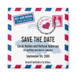 Jamaica Air Mail Wedding Save the Date magnets