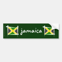 Jamaica Brush Flag Bumper Stickers